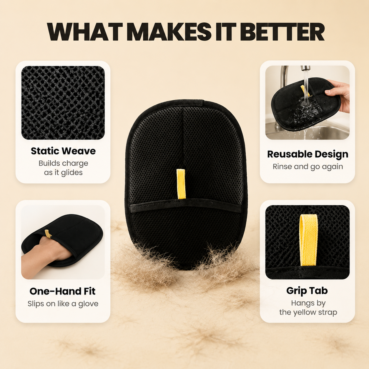 Pet Hair Remover Mitt
